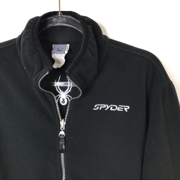 3/$30 Spyder | Men's Black Full Zip Fleece Jacket M - Picture 3 of 6